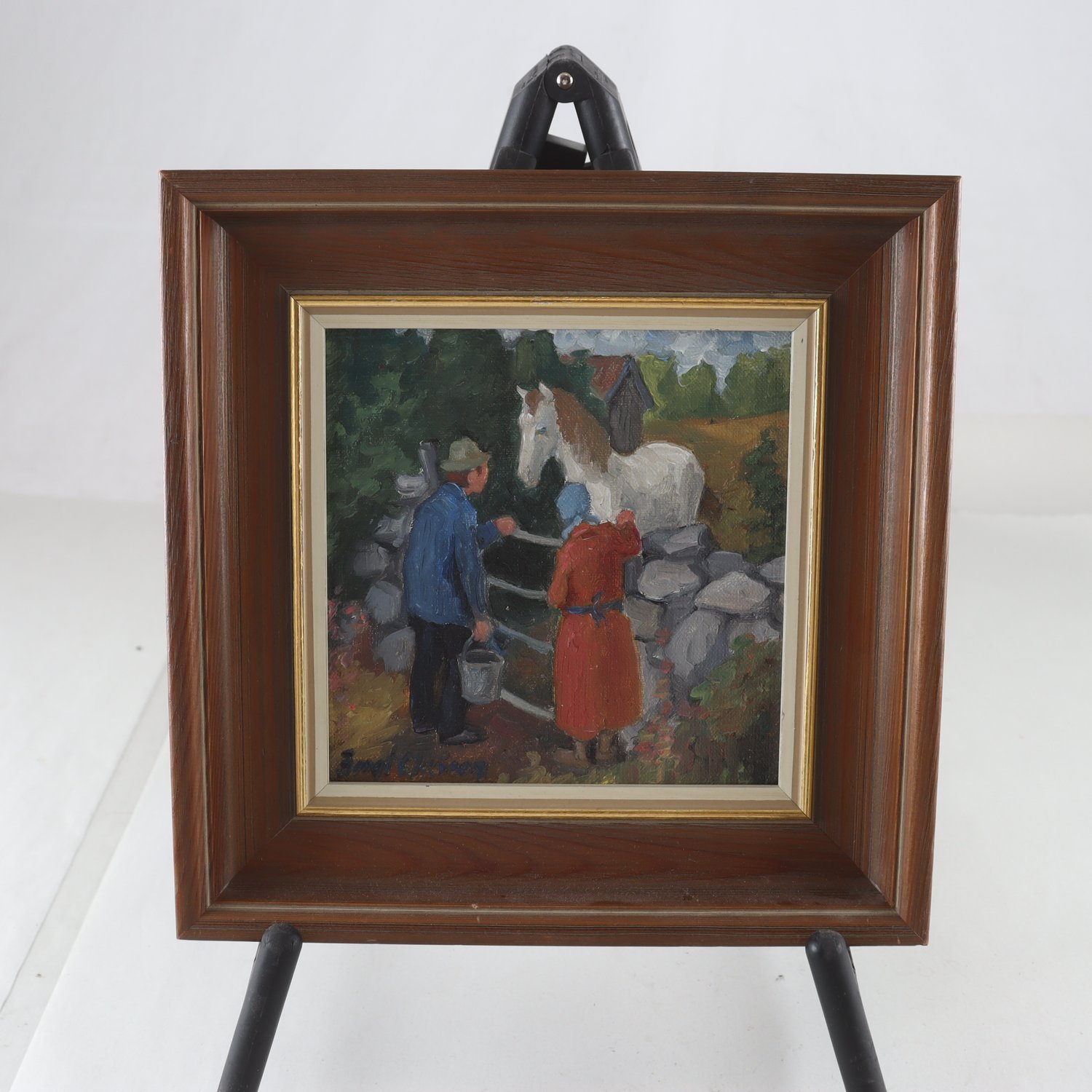Olja på pannå, Den vita hästen, Bengt Claésson, (1920-1996). Samfraktas ej