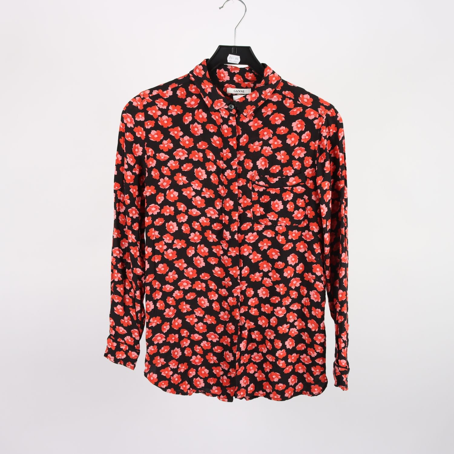 Blus, Ganni, blommig, stl. 36