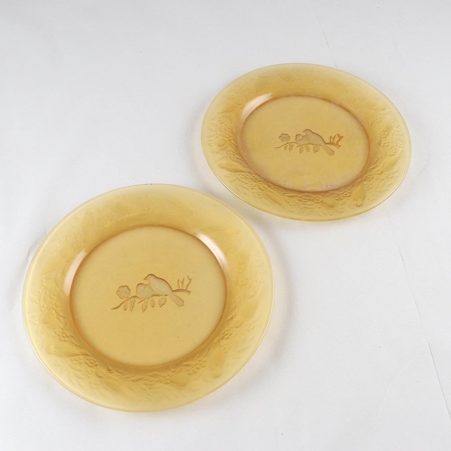 Fat, glas, Fåglar, Jules Henri Venon, Pukeberg, 1920/30tal, 2 st. Samfraktas ej