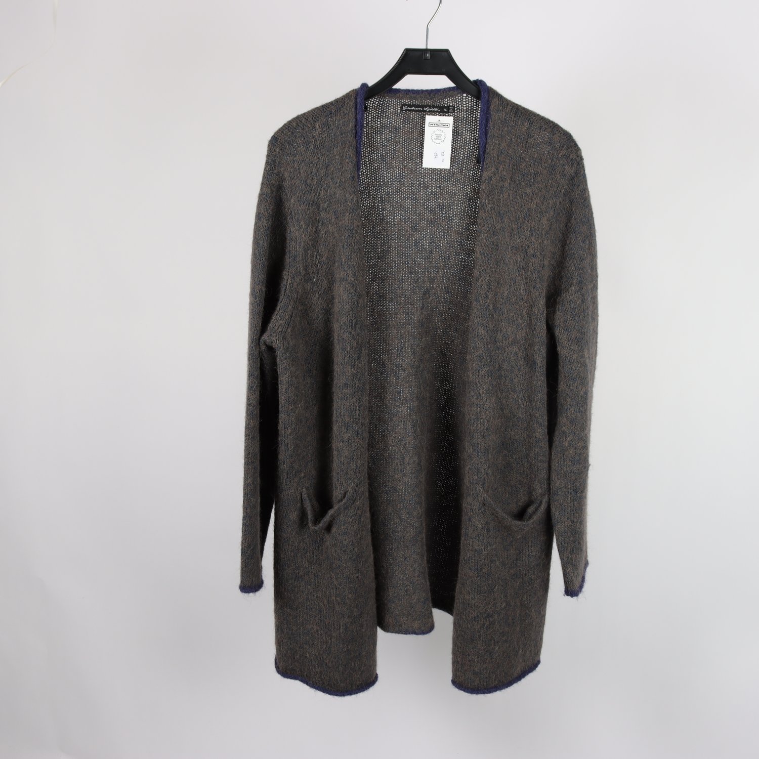 Kofta, Gudrun Sjödén, grå, blå, ull, alpaca, stl. XL.