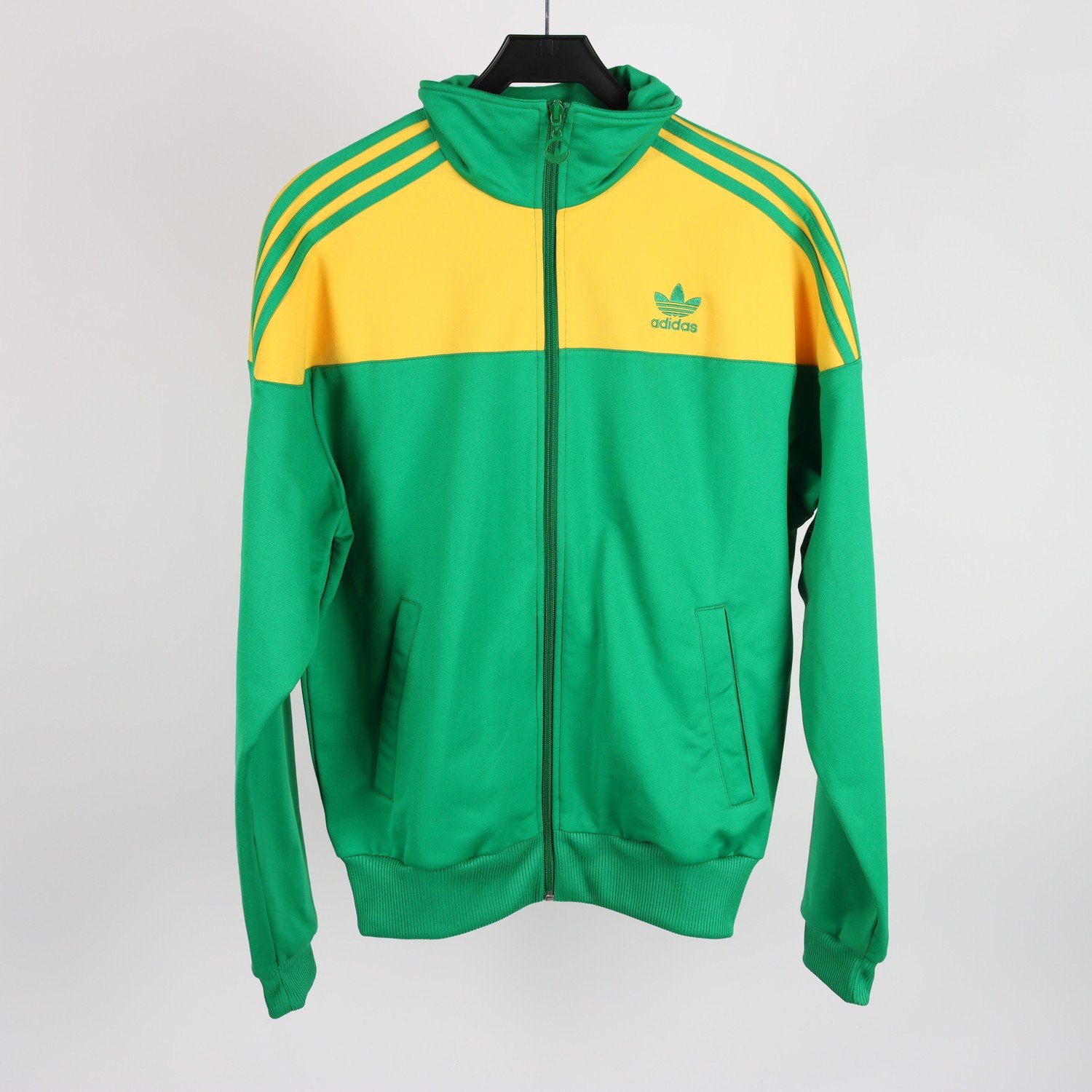 Sportjacka, Adidas, grön/gul, stl. L