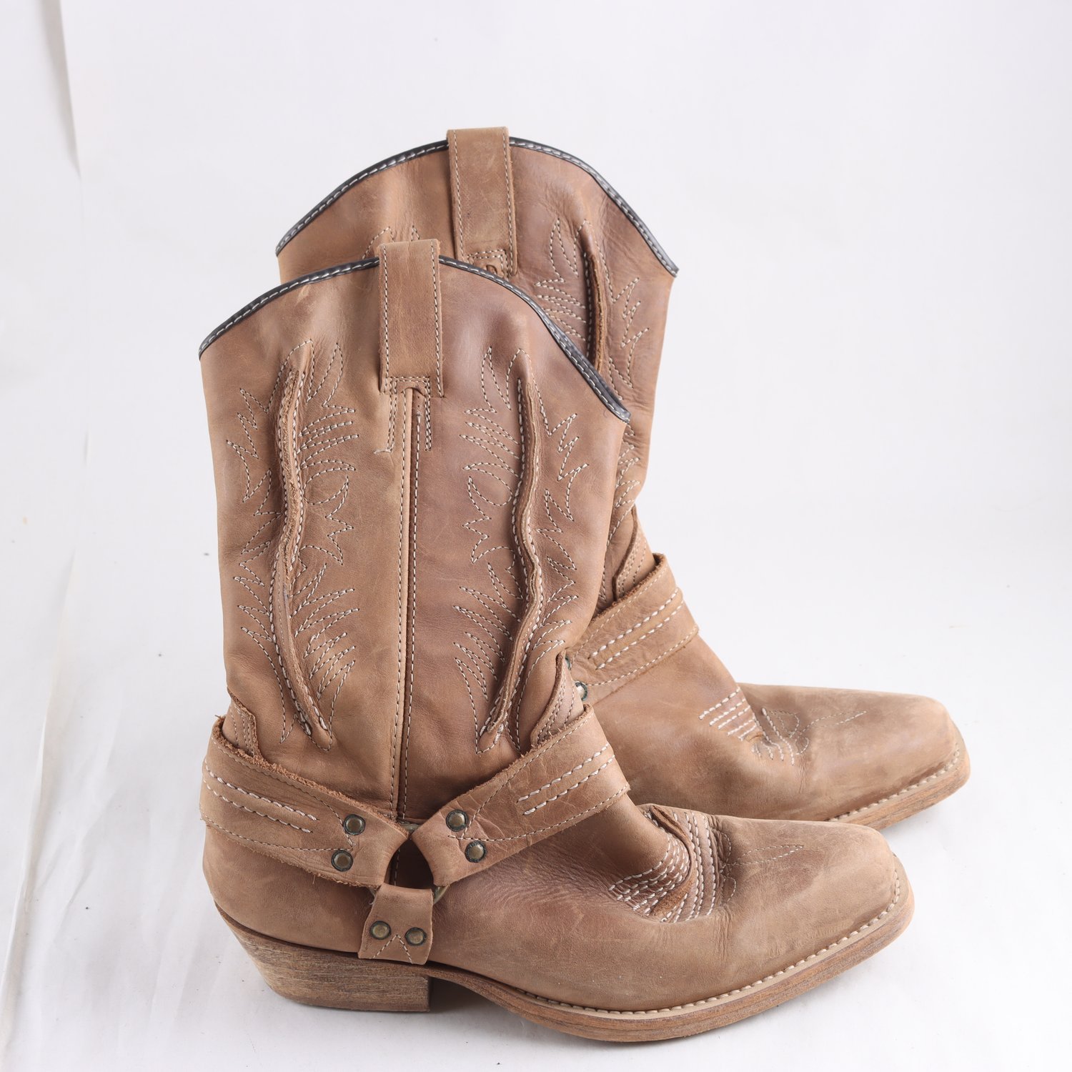 Boots, Bianco, western, läder, stl. 39