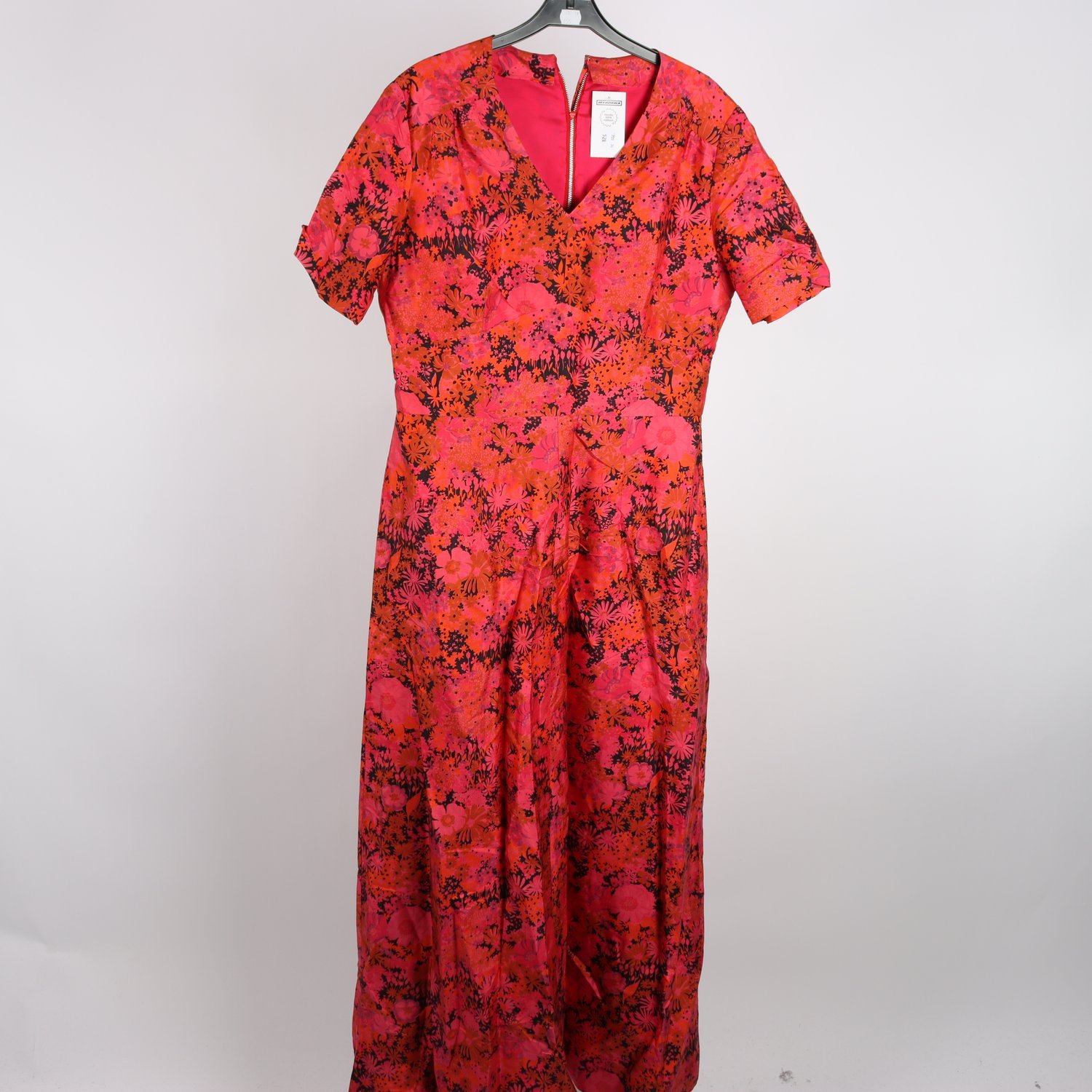 Klänning, Okänd, rosa, röd, retro, stl. ca. S/M
