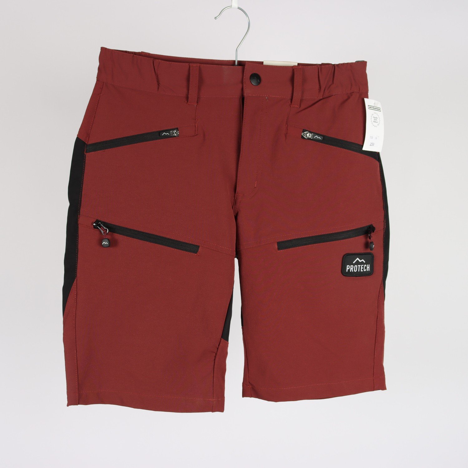 Fritidsshorts, Protech, svart/tegelröd, stl. 40