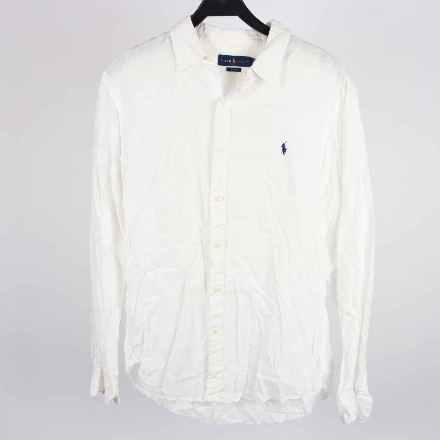 Skjorta, Ralph Lauren, vit, lin, slim fit, stl. L.