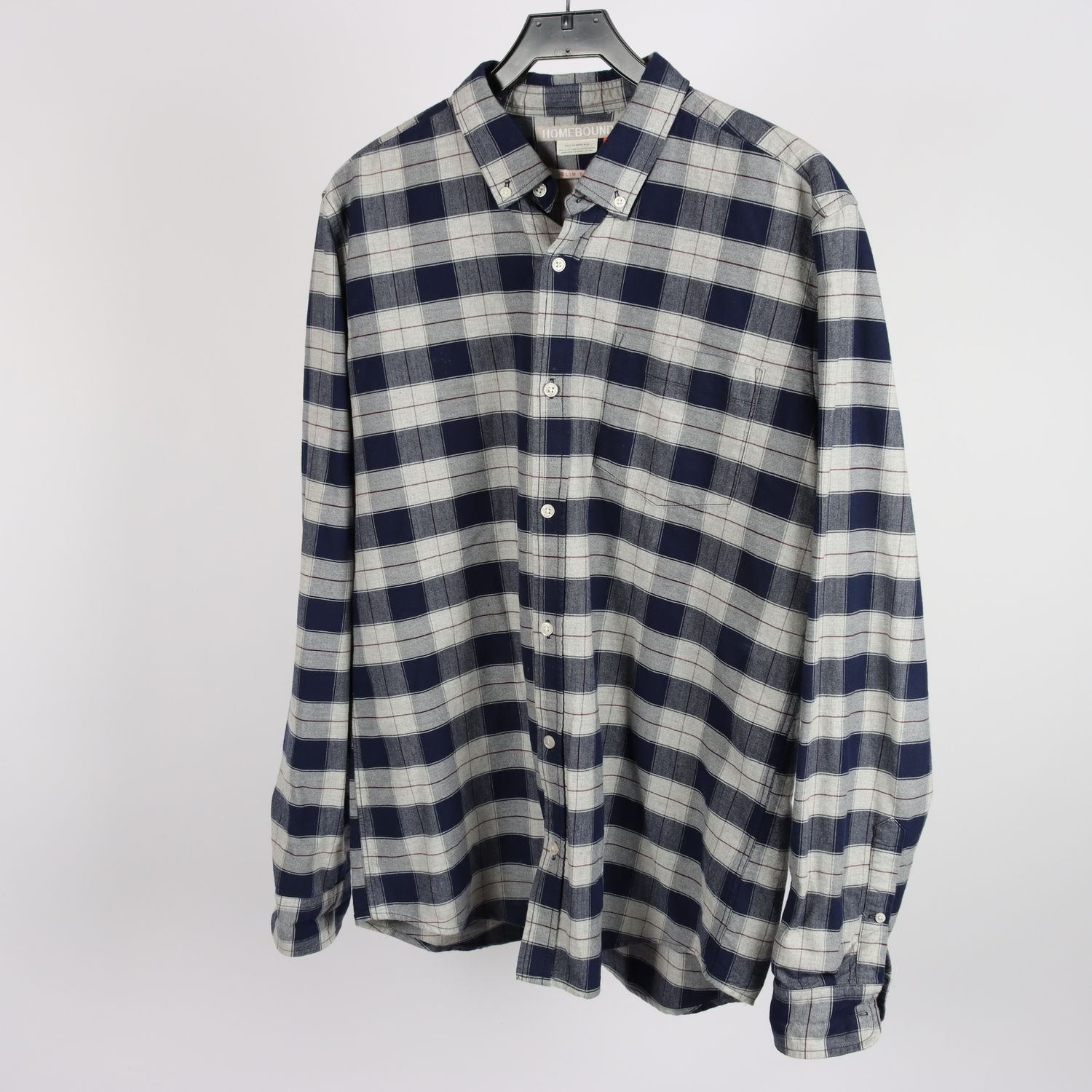 Skjorta, Homebound, blå, grå, rutig, stl. XL.