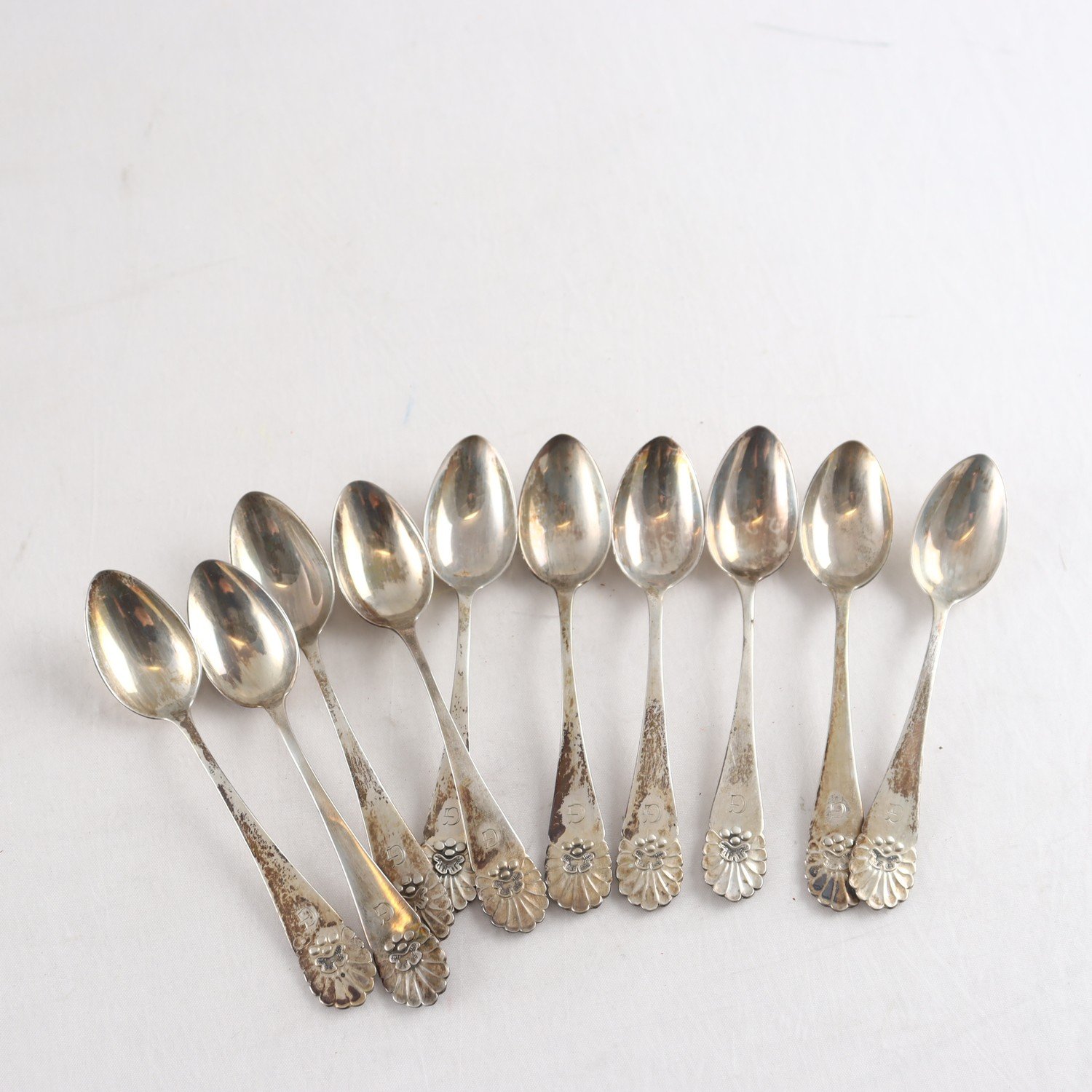 Kaffeskedar, silver, M.G. AB, 1945, 10 st