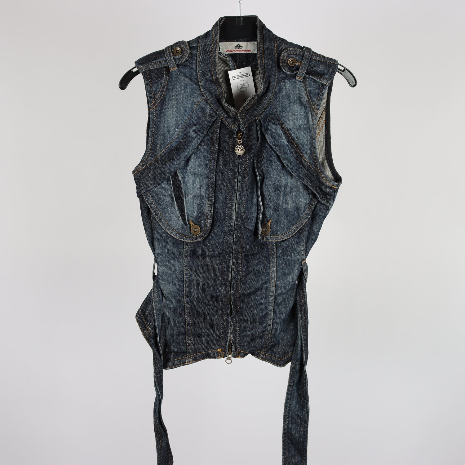 Väst, Fornarina, blå, jeans, stl. S.