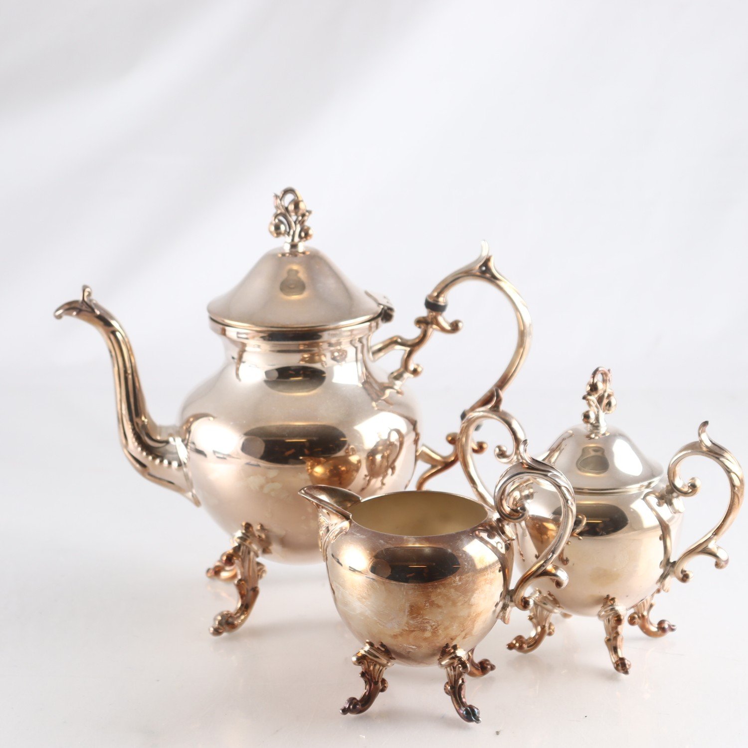 Teservis, Kaffeservis, märkt silver on copper. Samfraktas ej.