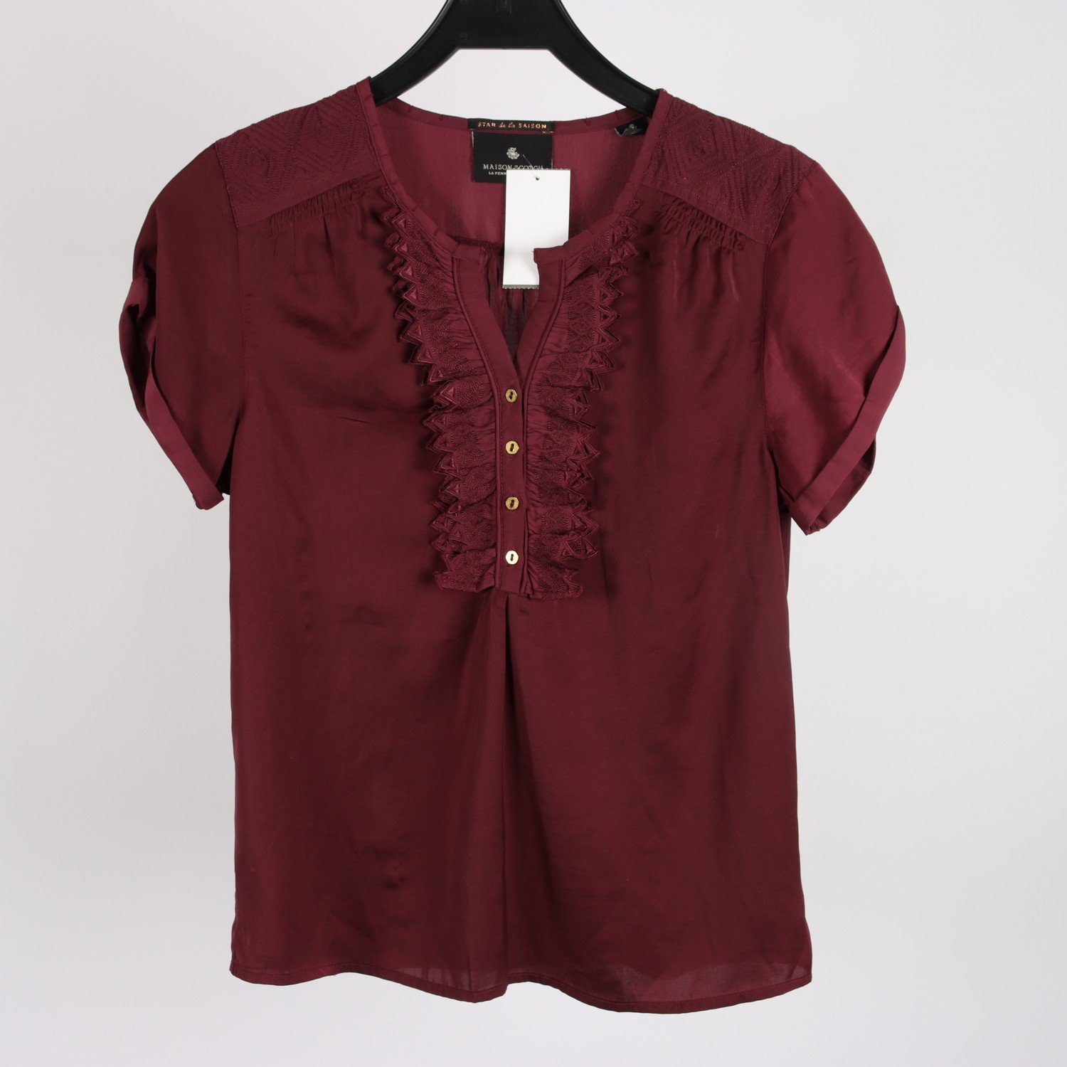 Blus, Maison Scotch, vinröd, stl. 1 (S)
