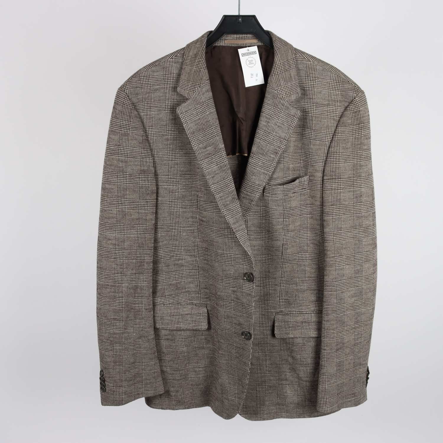 Kavaj, Hugo Boss, grå, rutig, ullblandning, stl. 56.
