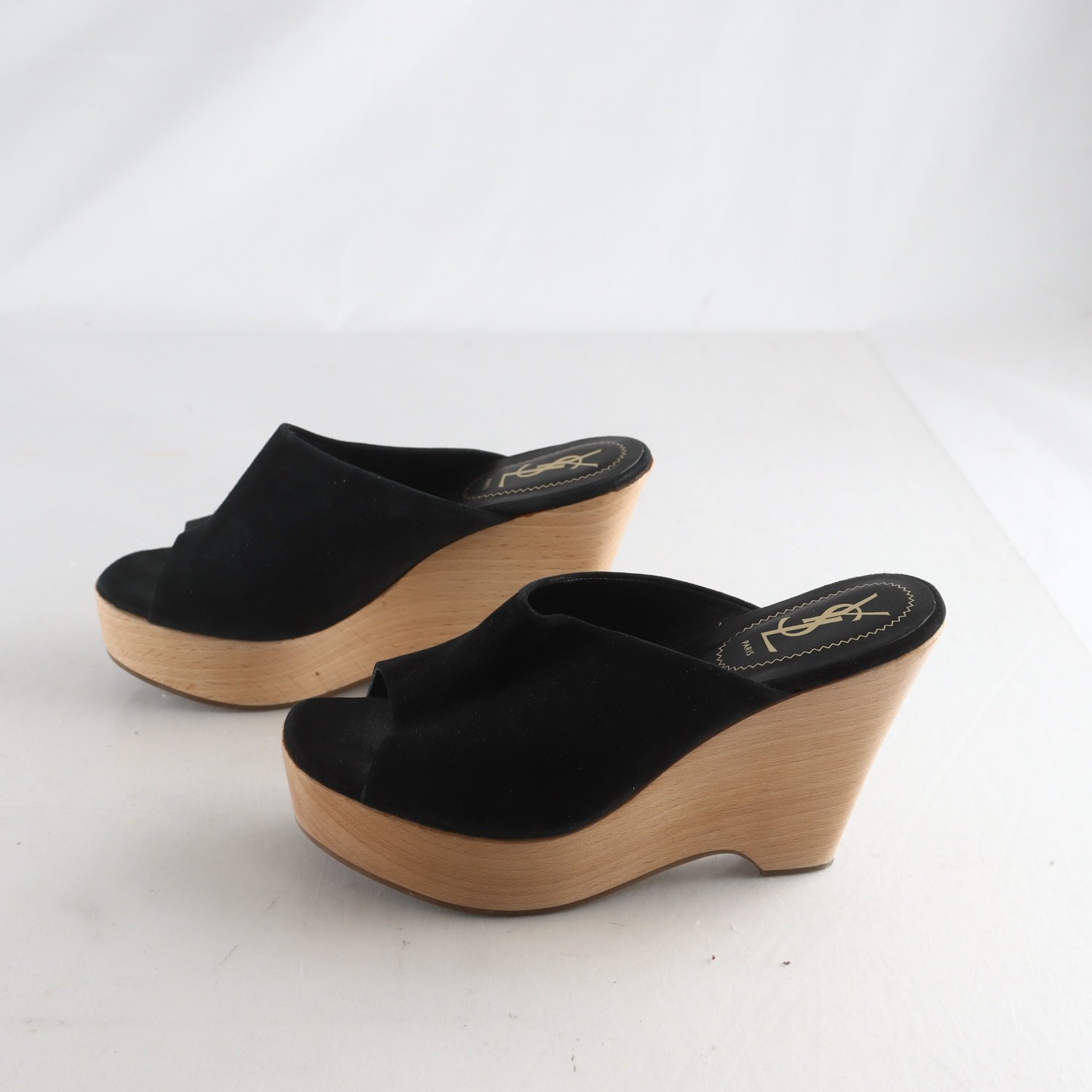 Träskor med klack, YSL Paris, svart, stl. 39 1/2