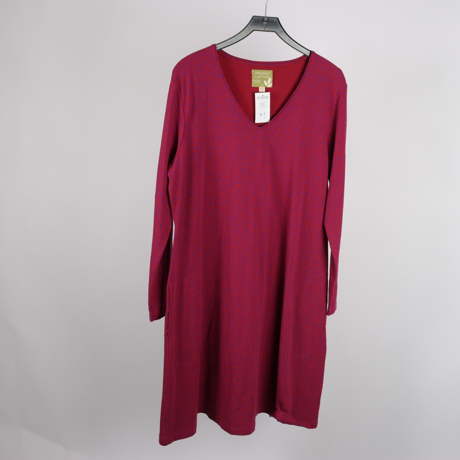 Klänning, Gudrun Sjödén, lila, röd, stl. XL.