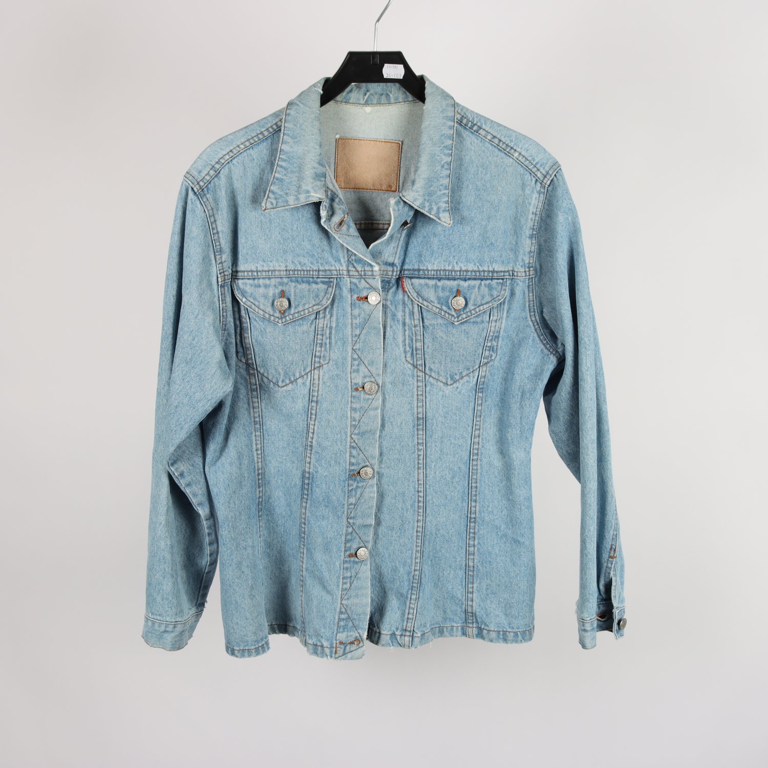 Figursydd jeansjacka, H&M Rocky, vintage, stl. L