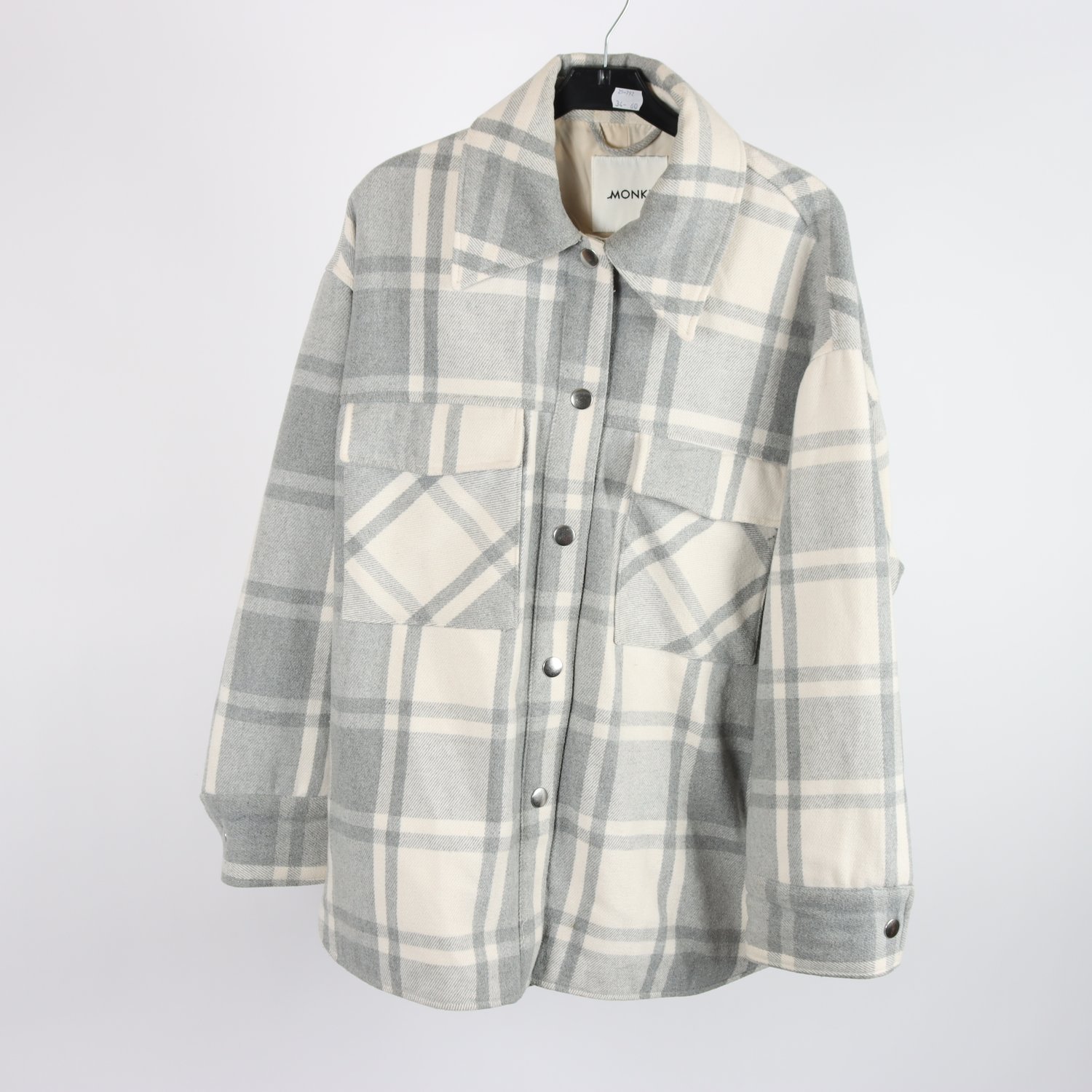 Skjortjacka, Monki, ullmix, rutig, stl. L