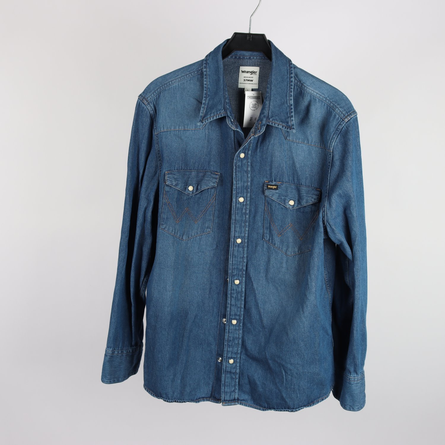Jeansskjorta, Wrangler, blå, stl. L.