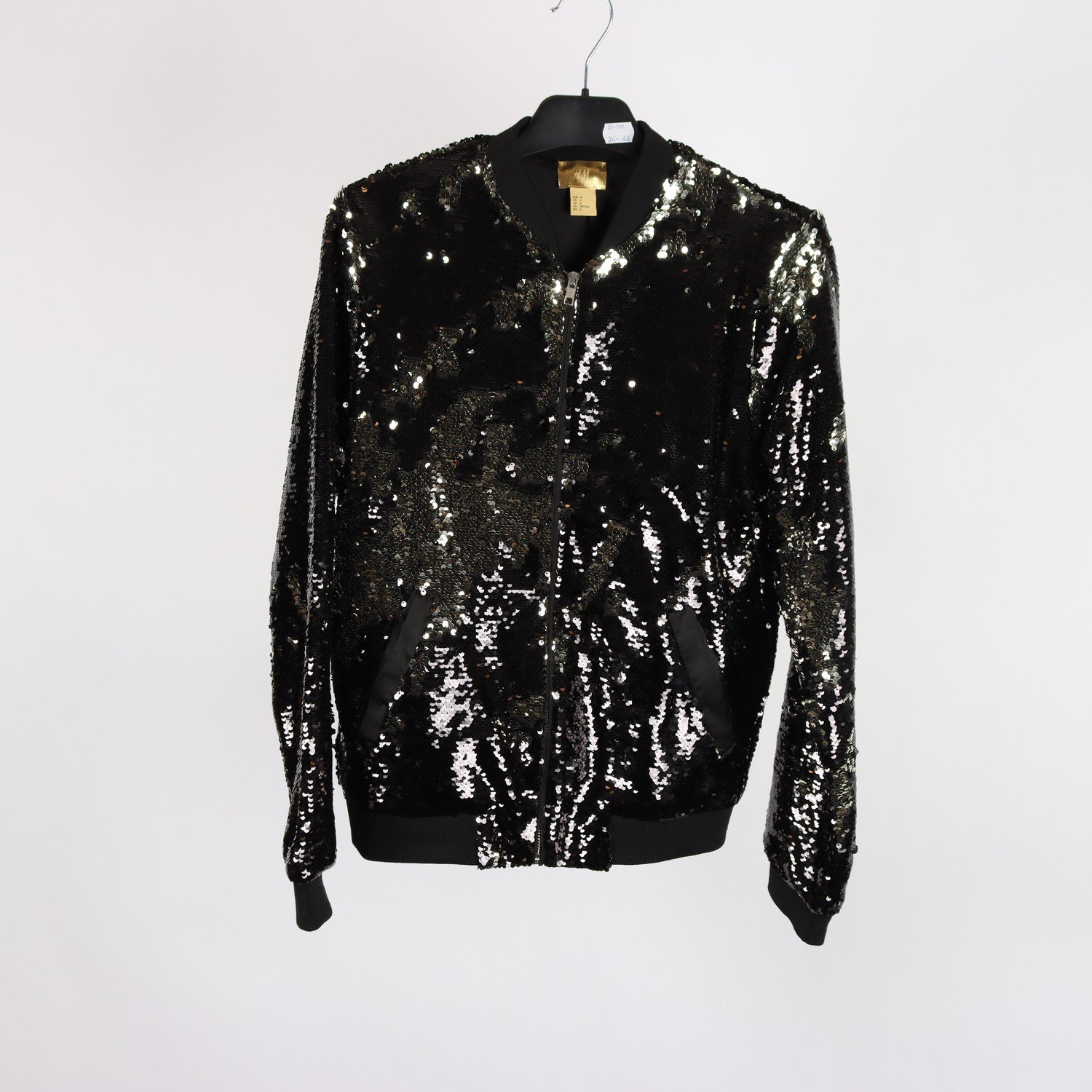 Jacka, H&M, vändbara paljetter, stl. 36