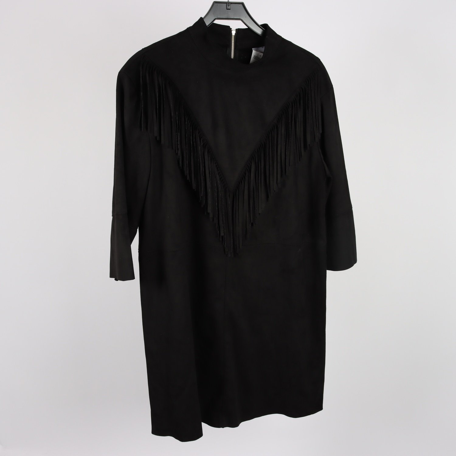 Klänning, Gina Tricot, svart, fransar, stl. 42