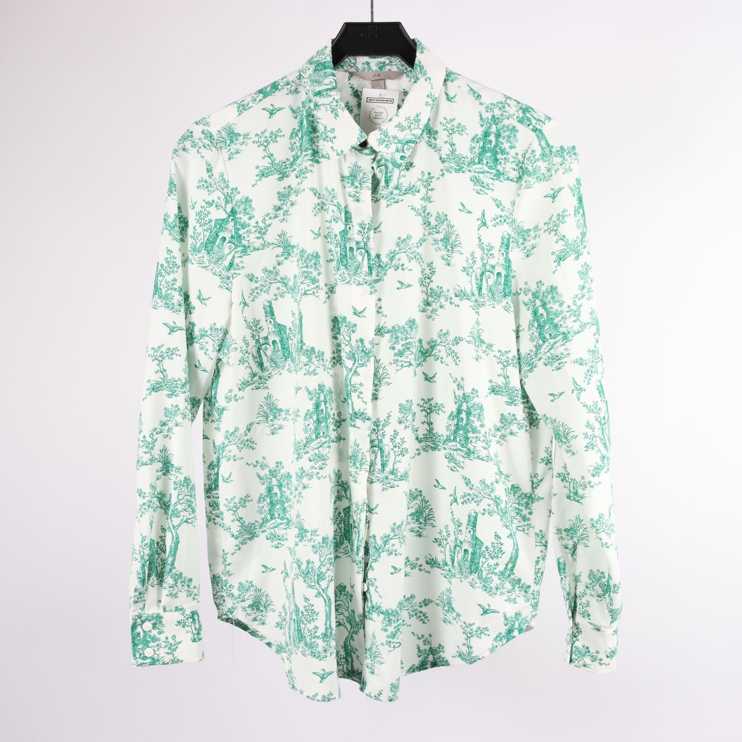 Blus, H&M, mönstrad, stl. 38
