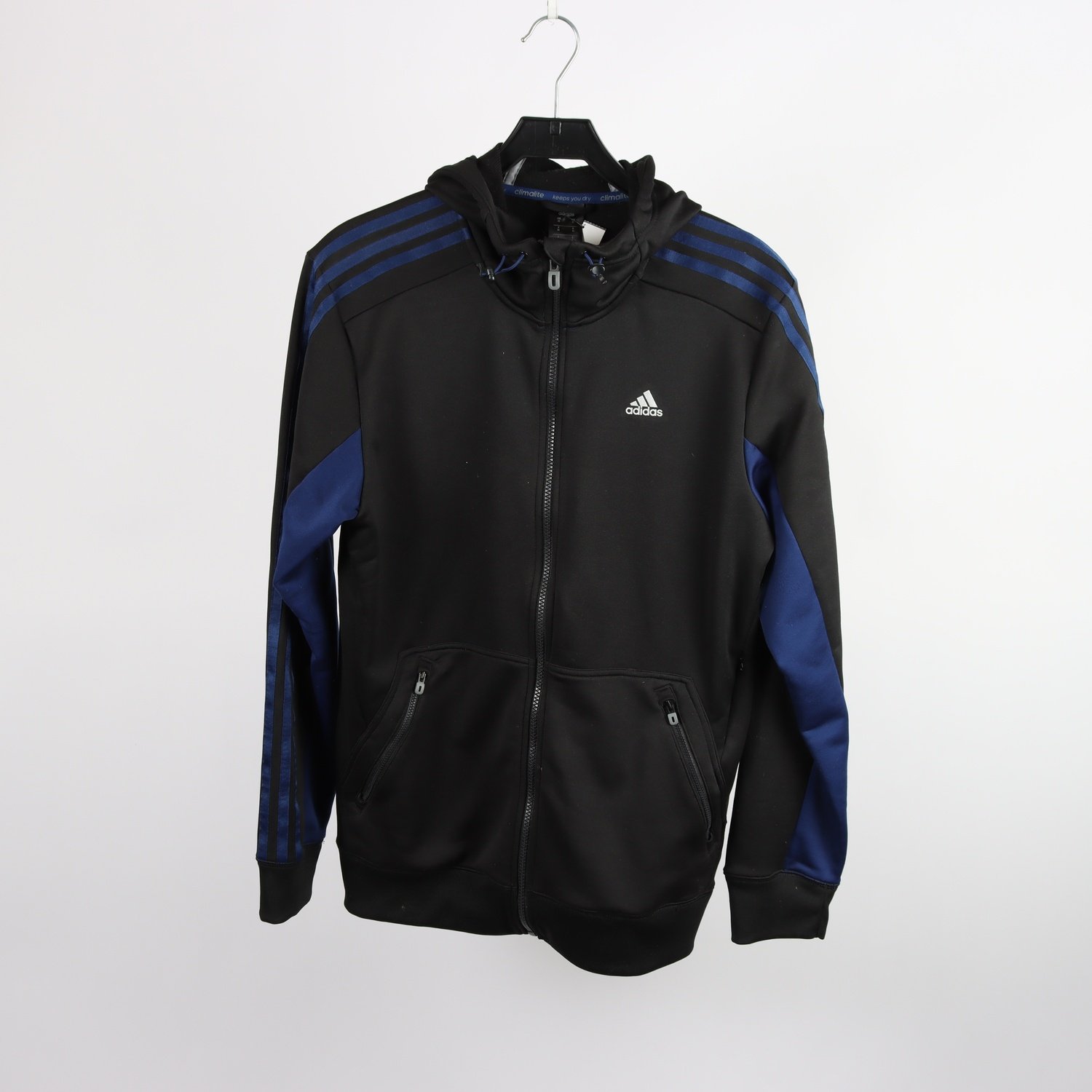 Sport Hoodie, Adidas, svart/blå, stl. M