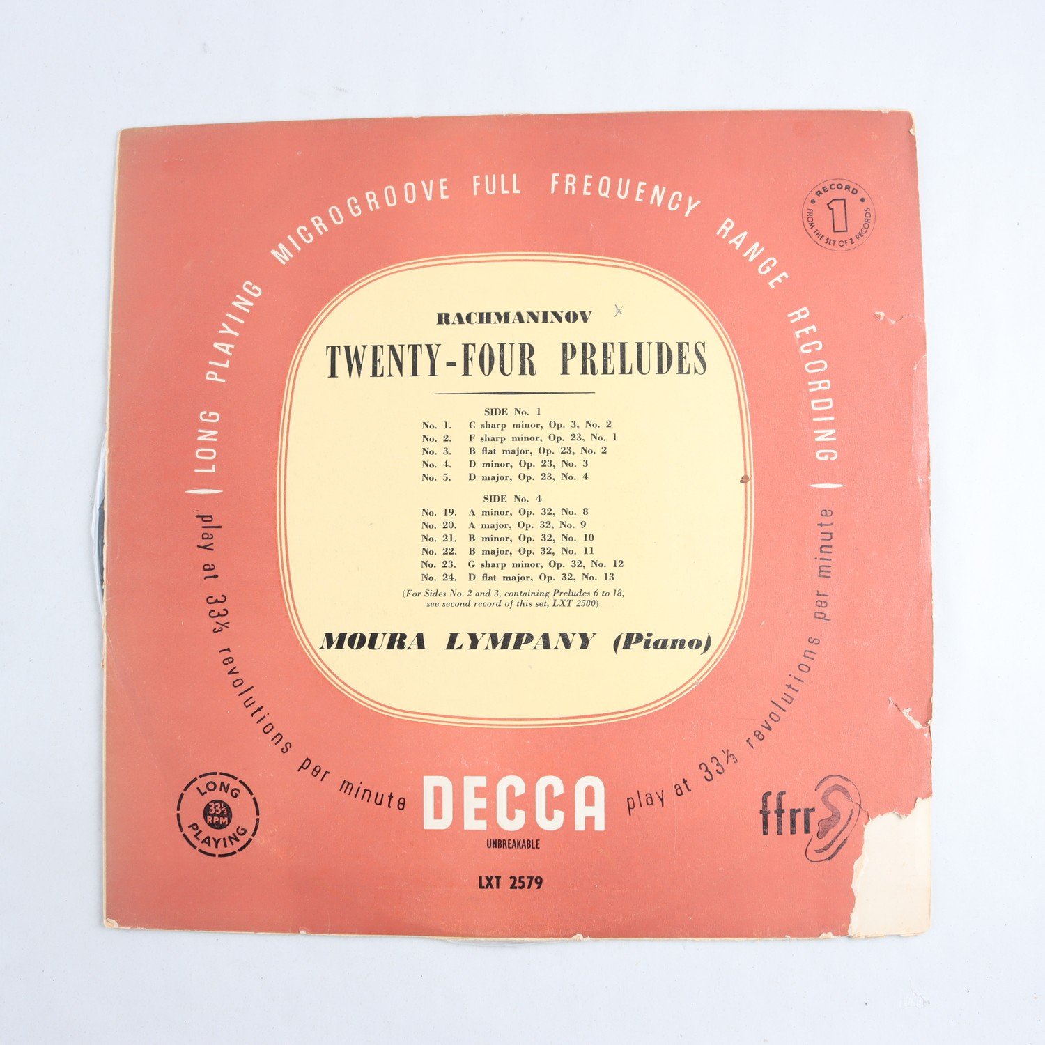 LP, Rachmaninov/Moura Lympany, Twenty-Four Preludes