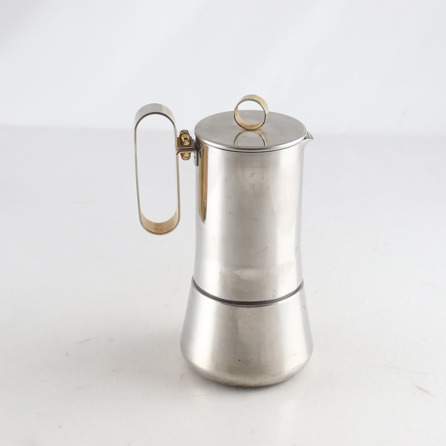 Espressokanna, mässing, stål, Bialetti, Italien