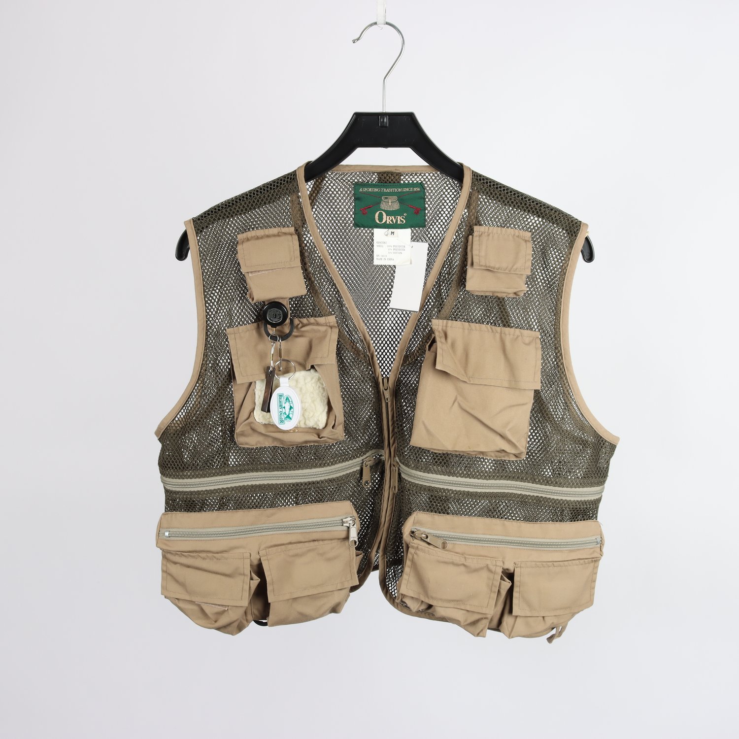 Fiskeväst, Orvis, beige/grön, stl. M