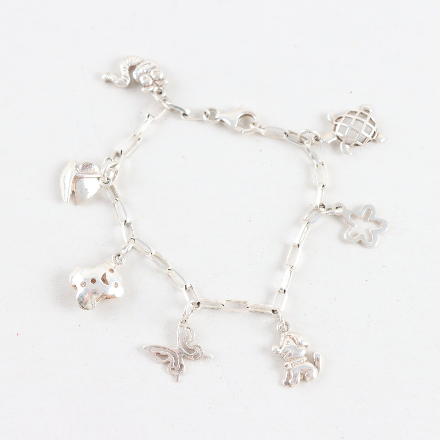 Armband, Silver, Berlocker, Brv: 14,6g