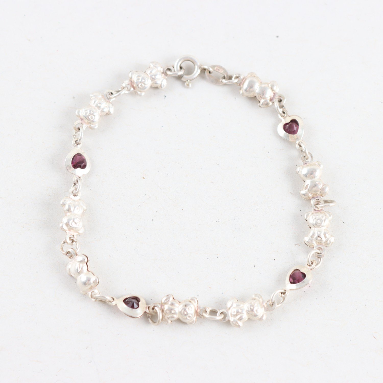 Armband, Silver med stenar, Brv: 4g