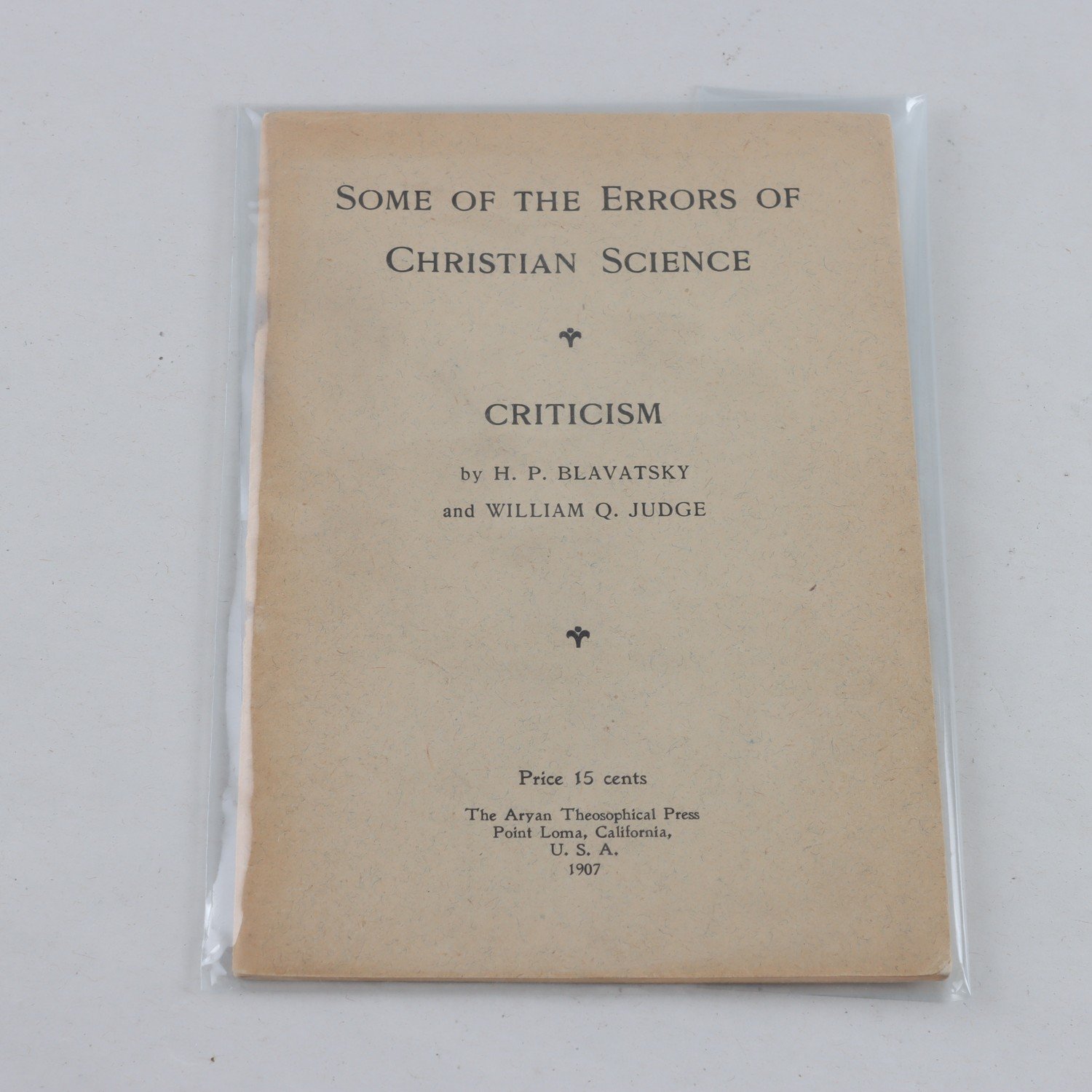 H.P. Blavatsky & William Q. Judge, Some of the Errors of… (1907)