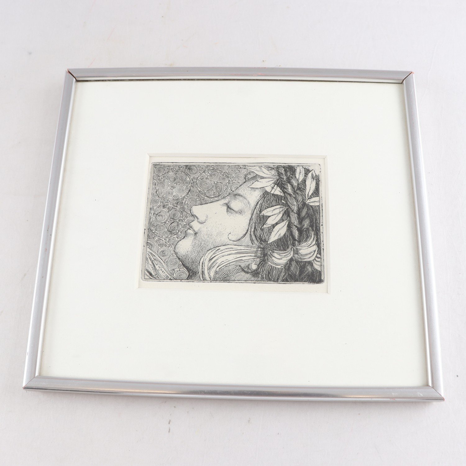Etsning, Olle Hjortzberg, (1872-1959), sign. 1895