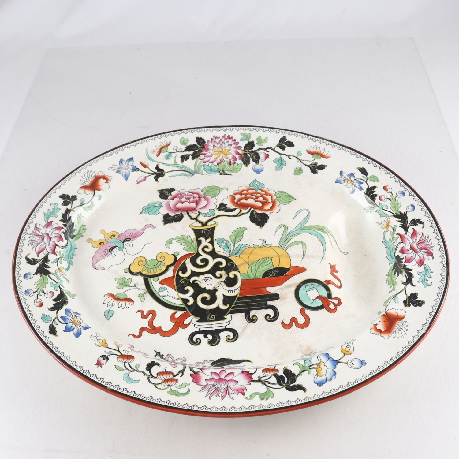 Serveringsfat, handmålat, Noma, Ironstone, England, 1850-tal. Endast avhämtning.