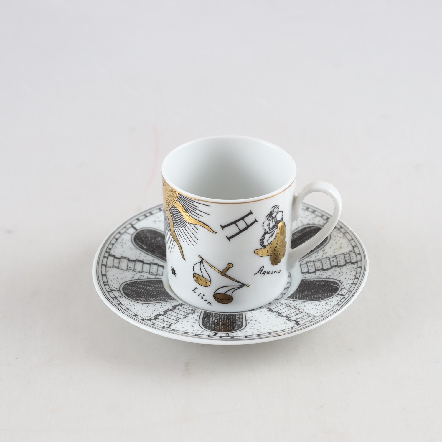 Espressokopp med fat, Architettura, Piero Fornasetti, Milano