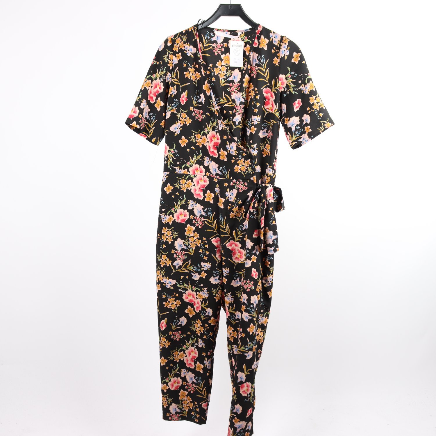 Byxdress/jumpsuit, Zara, svart, blommig, stl. M