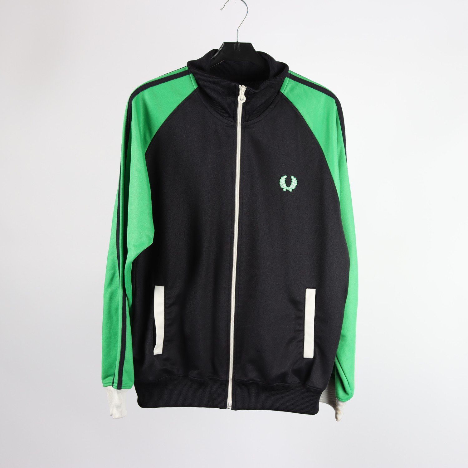 Sportjacka, Fred Perry, svart, grön, stl. M