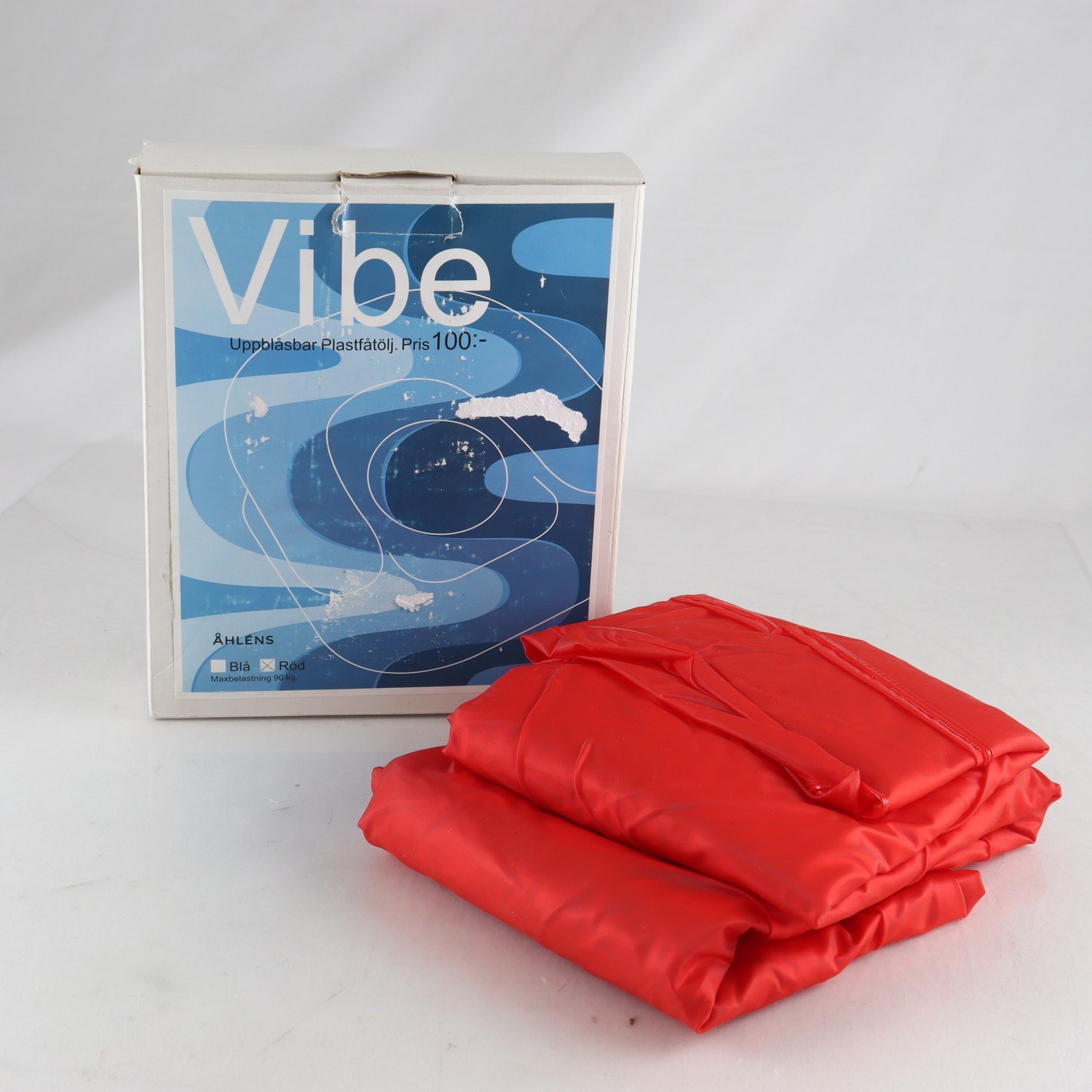 Uppblåsbar plastfotölj, Vibe, Åhléns, 2000-tal