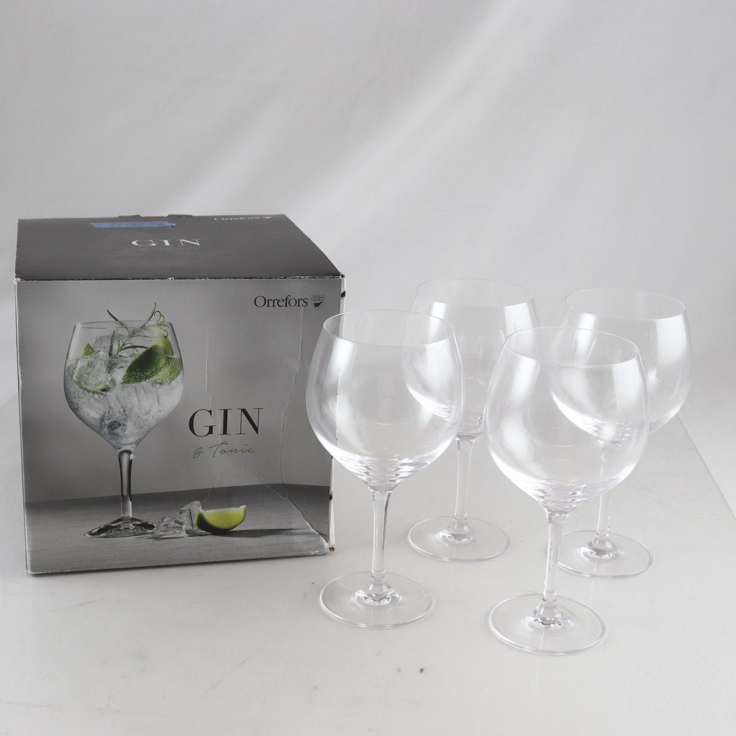 Gin & Tonic glas, Orrefors, 4 st. Samfraktas ej.