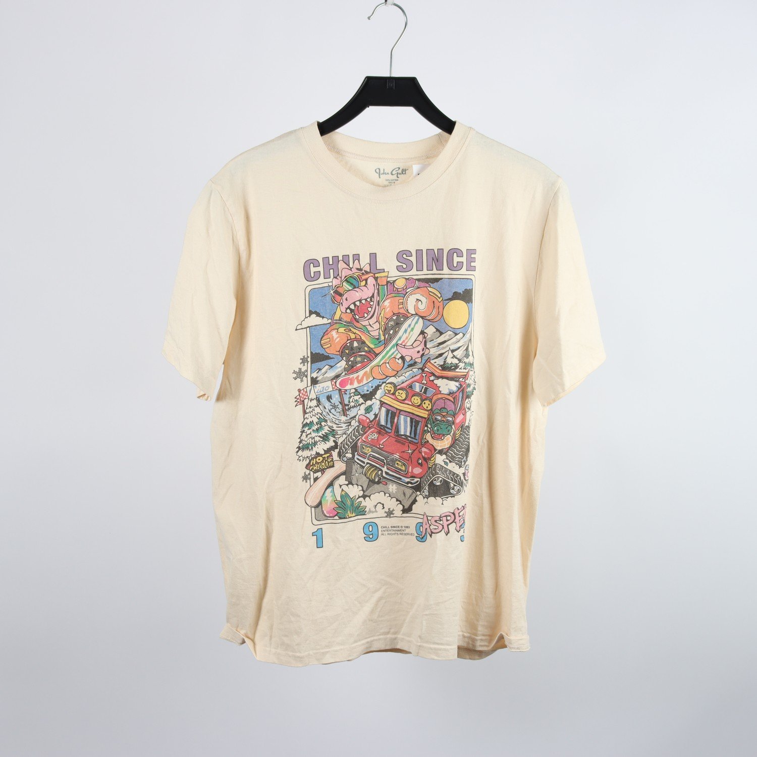 T-shirt, John Galt, ljusbeige, stl ca. M/L