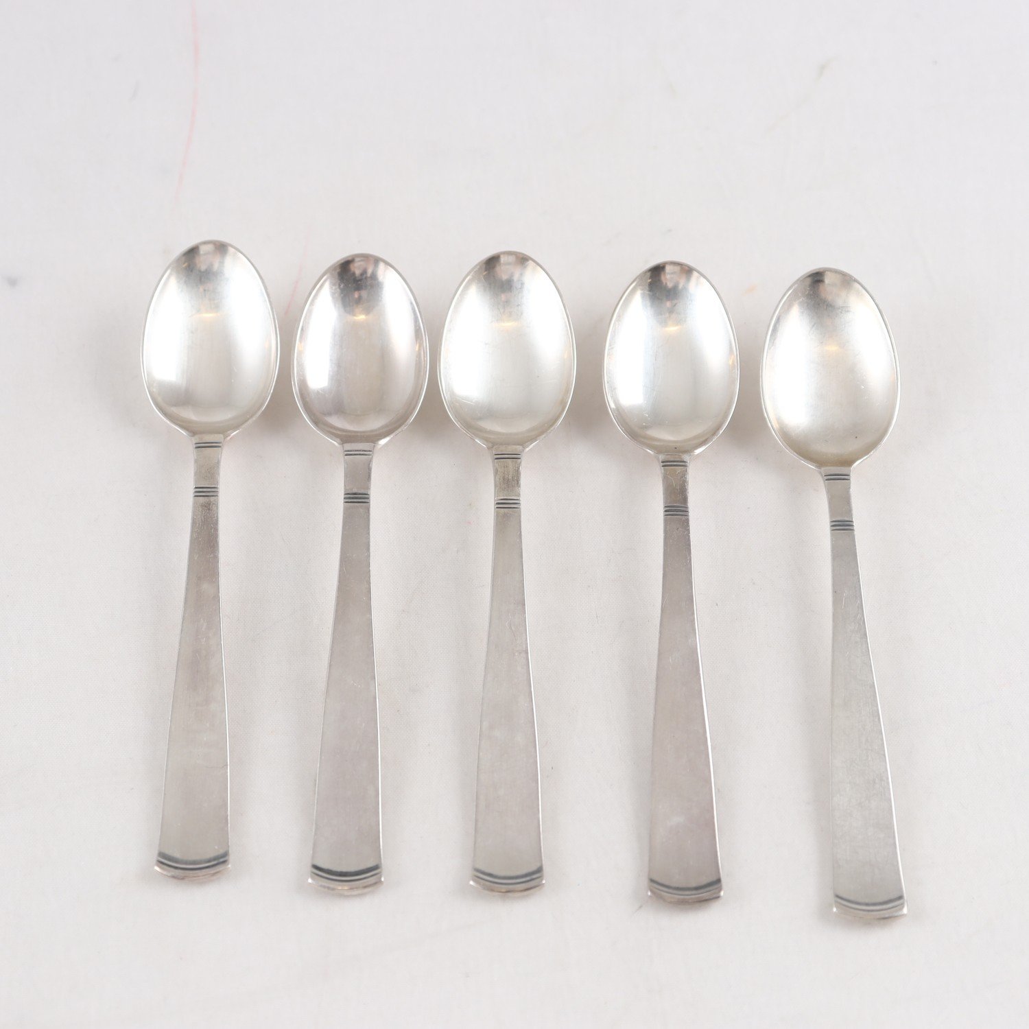 Kaffeskedar, silver, Rosenholm, Jacob Ängman, 5 st