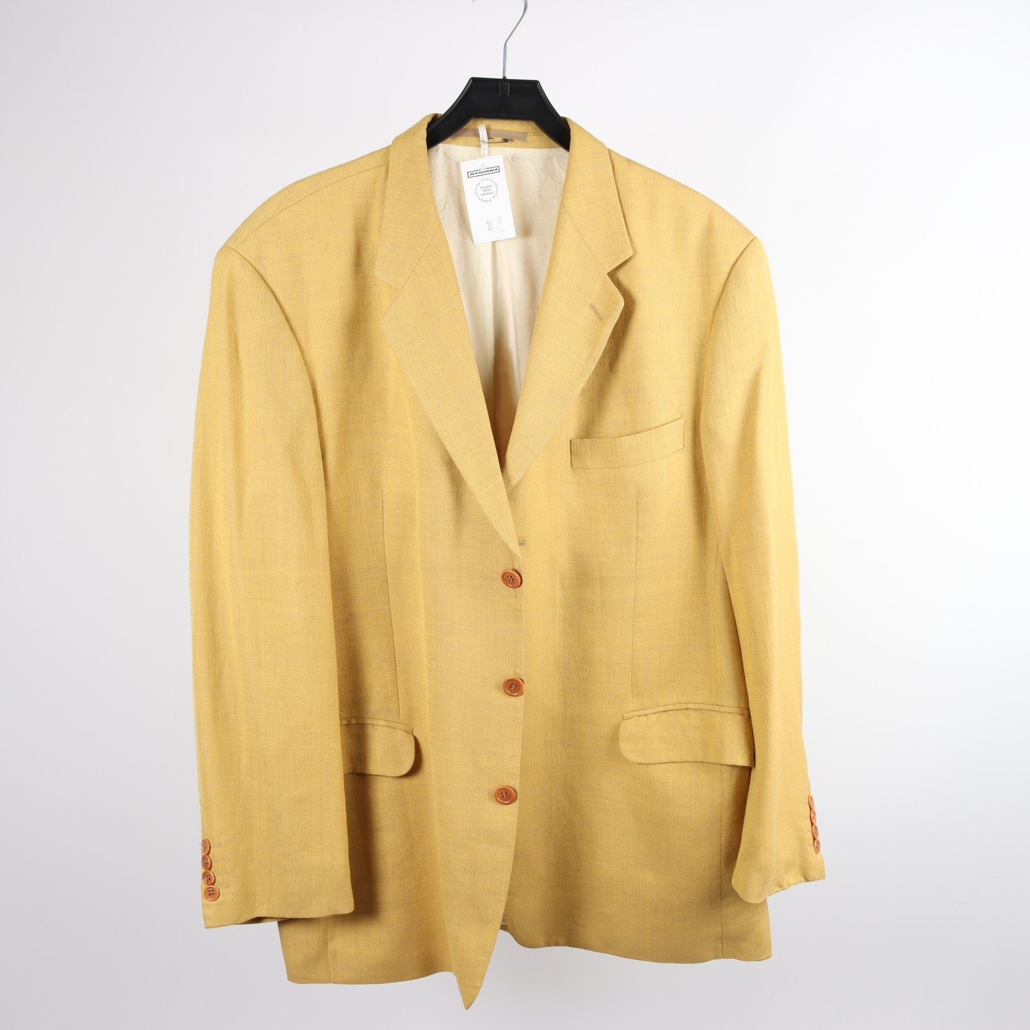 Kavaj, Pierre Cardin, senapsgul, lin, viskos, stl. 50.