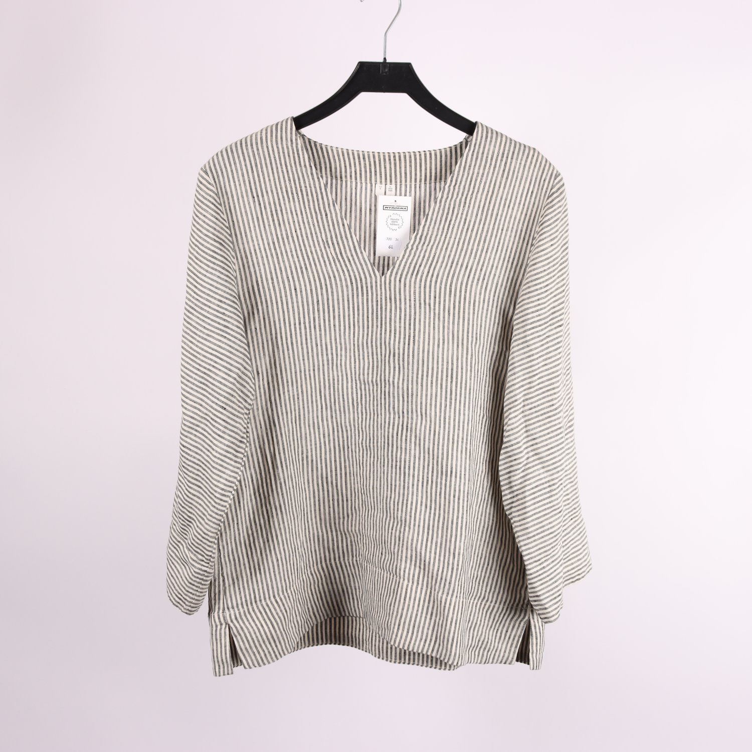Blus, Arket, svart, vit, randig, stl. S