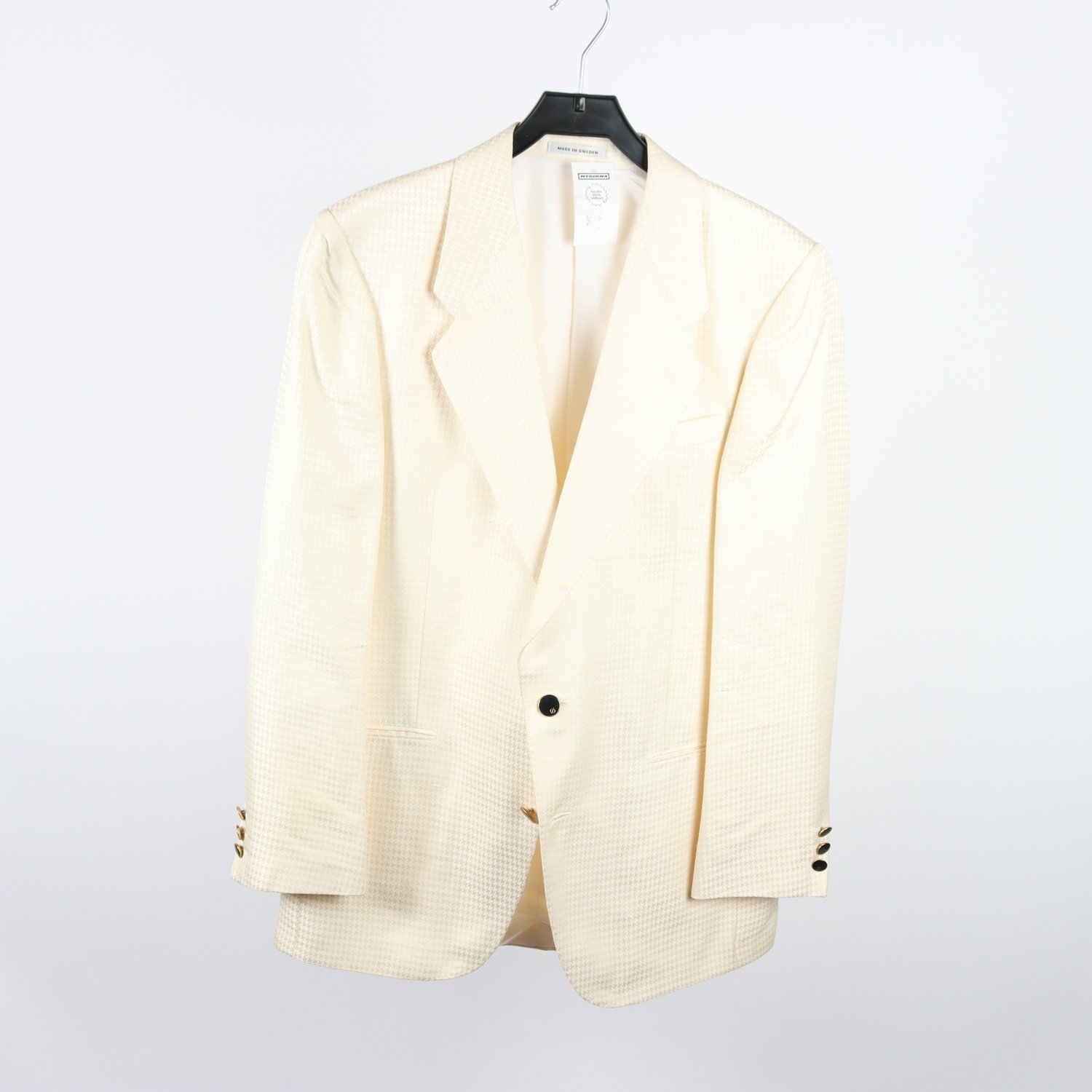 Kavaj, Oscar Jacobson, offwhite, 100% silke, stl. 50.