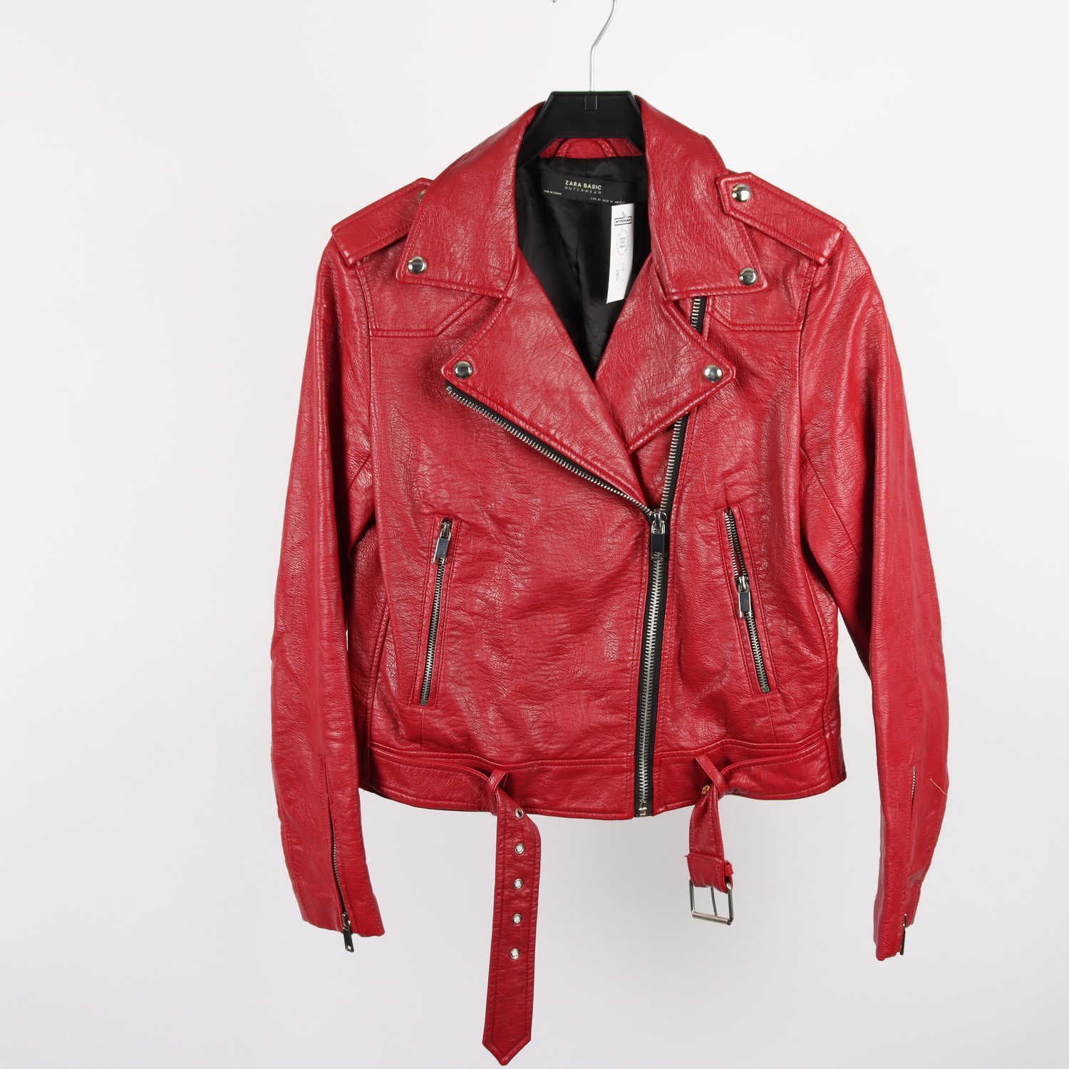 Bikerjacka, Zara, röd, stl. M.