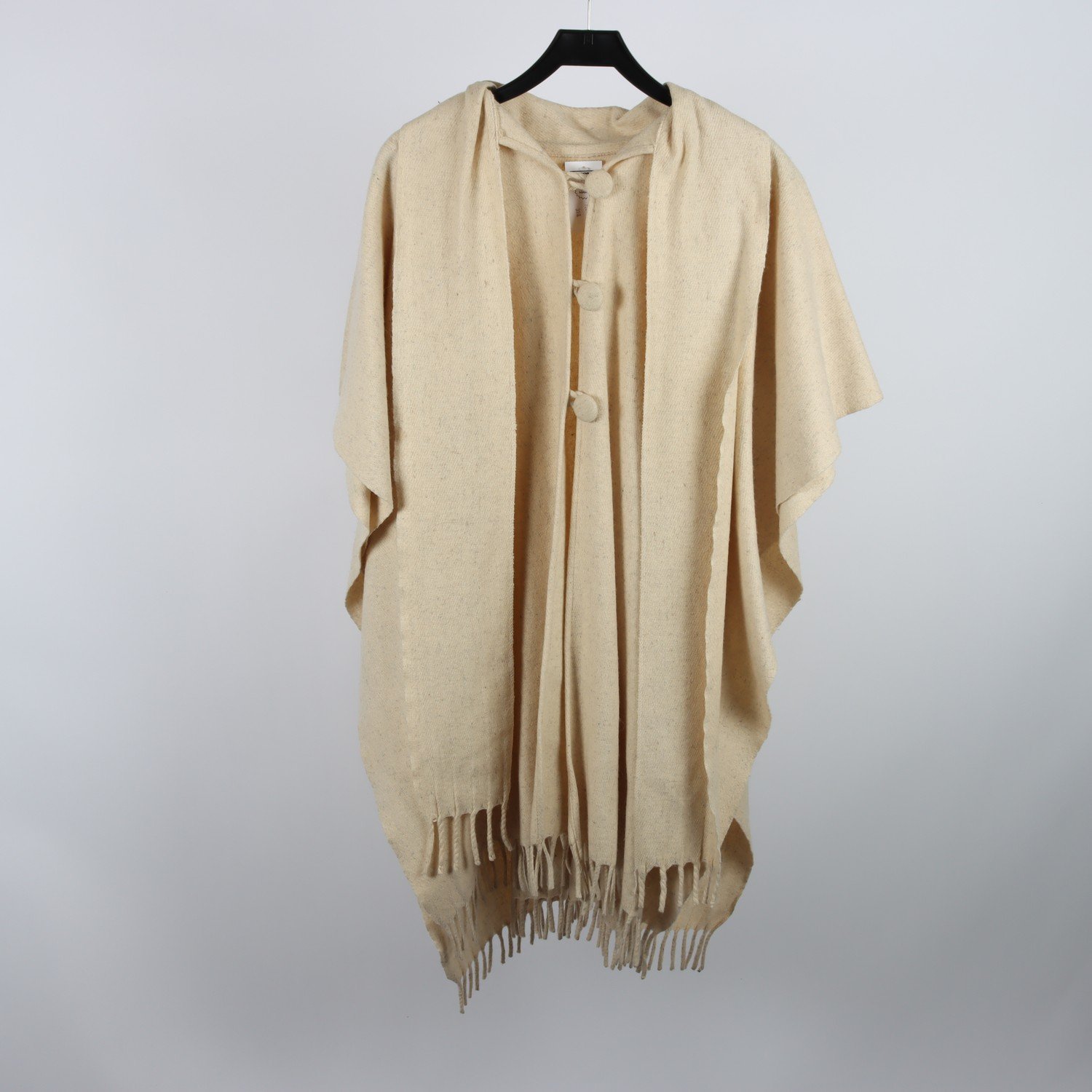 Poncho/kappa, Okänd, offwhite, ull, stl. one size.