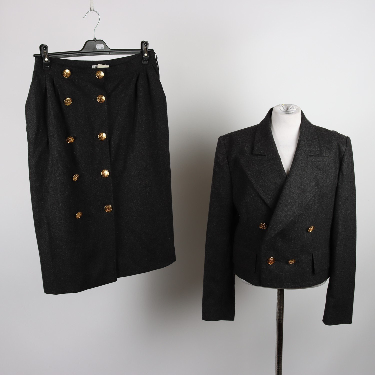 Jacka & kjol, Guy Laroche, vintage, 100% ull, stl. 38