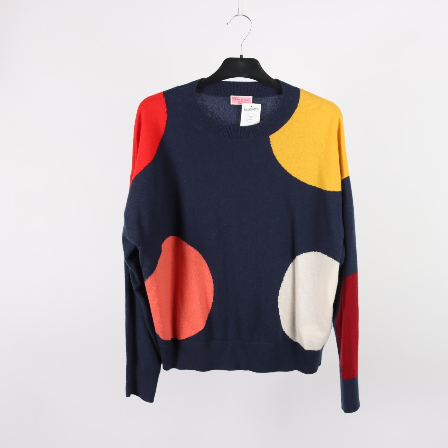 Tröja, Kate Spade, mönstrad, blå, cashmere, stl. L.