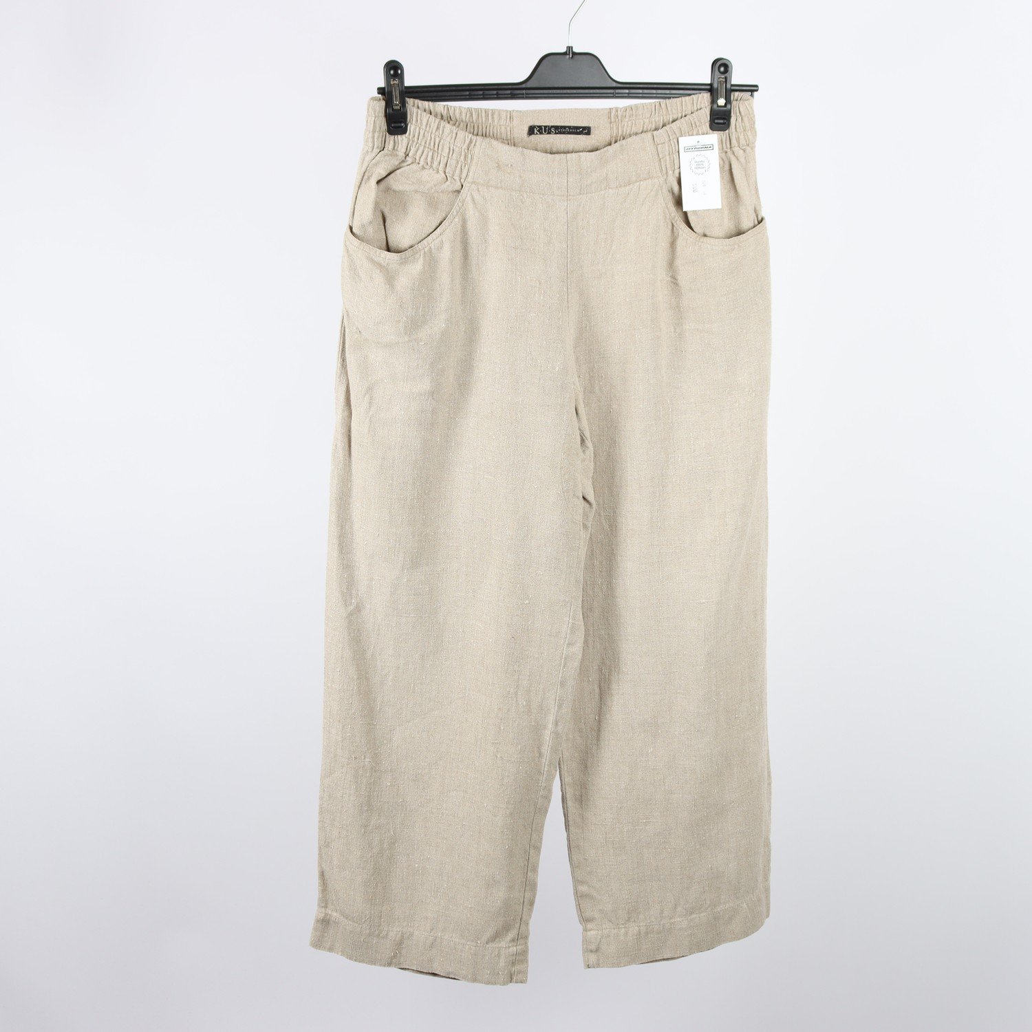 Byxor, K.U.S, beige, lin, stl. L.