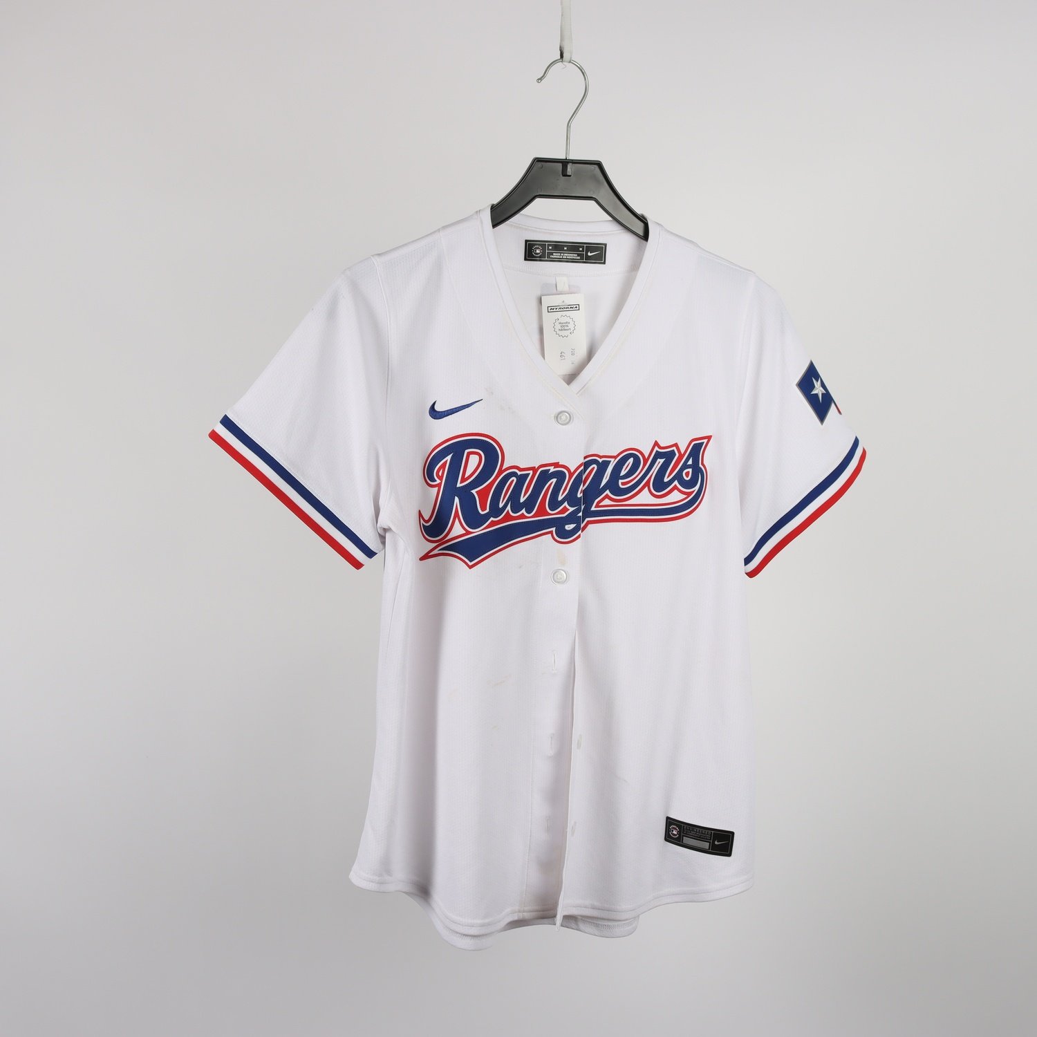 Basebolltröja, Nike, Rangers, Seager, vit, blå, stl. M.