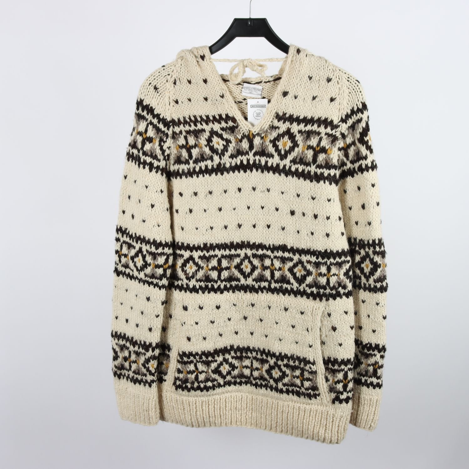Tröja, Okänd märke, Handknit in Ecuador, mönstrad, stl. (M/L)