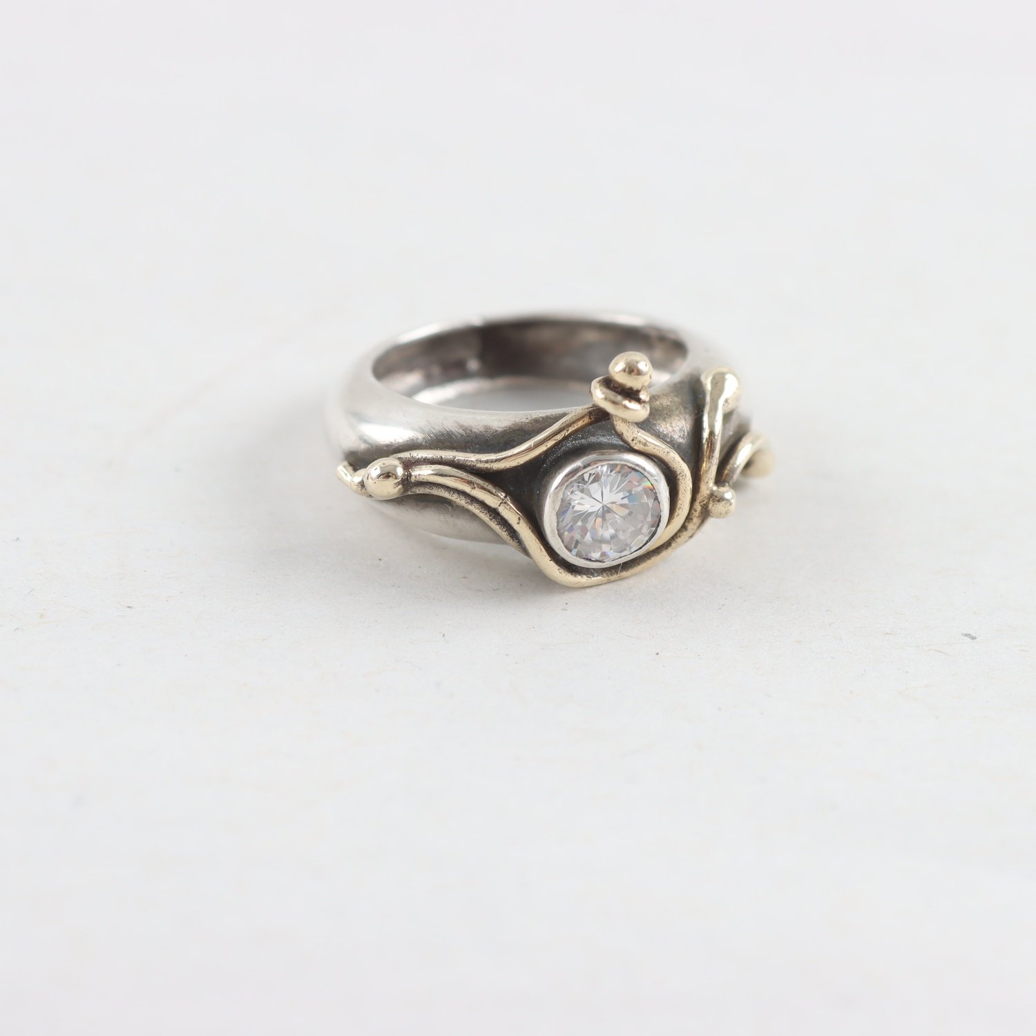 Ring, silver, sten, brv: 5g